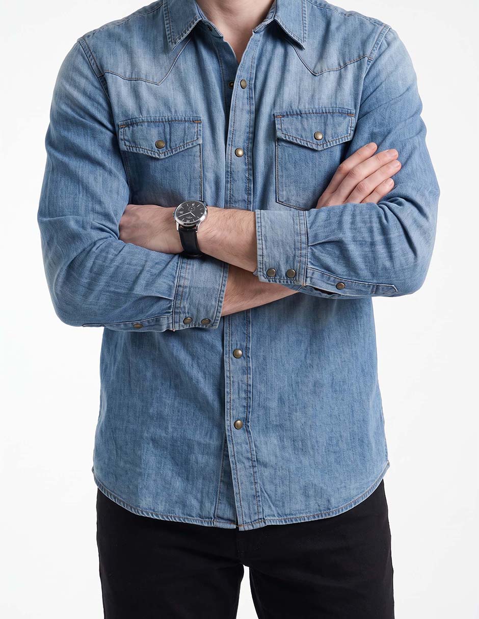 Camisa de algodón manga larga para hombre 4