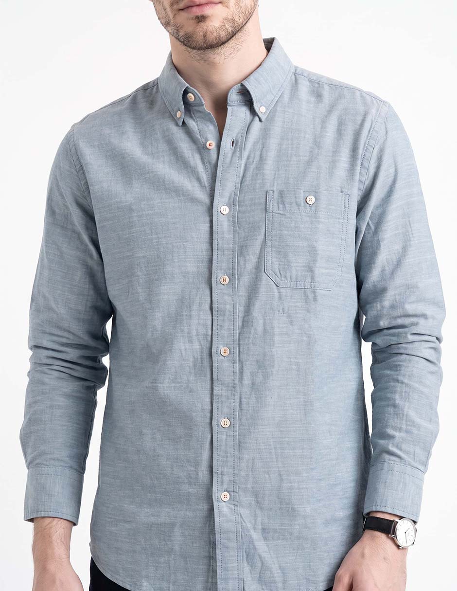 Camisa casual manga larga para hombre 4