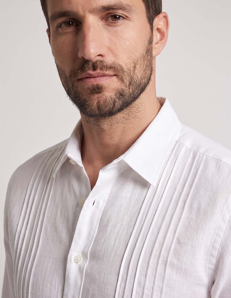 Guayabera manga larga para hombre 4