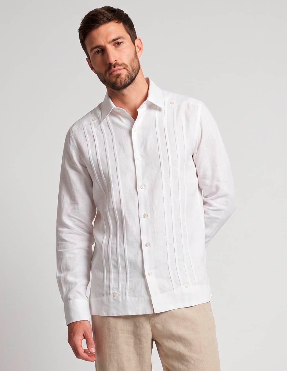 Guayabera manga larga para hombre