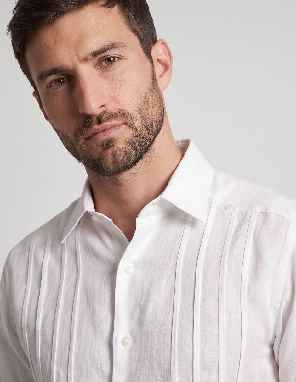 Guayabera manga larga para hombre 4