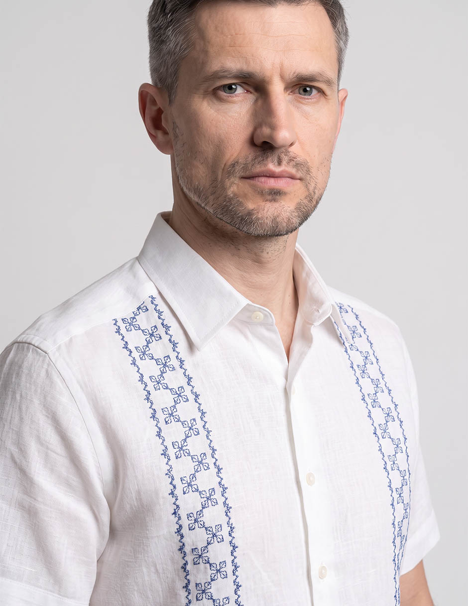Guayabera manga corta para hombre 4