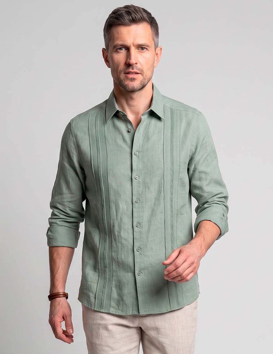 Guayabera manga larga para hombre Guayabera manga larga para hombre