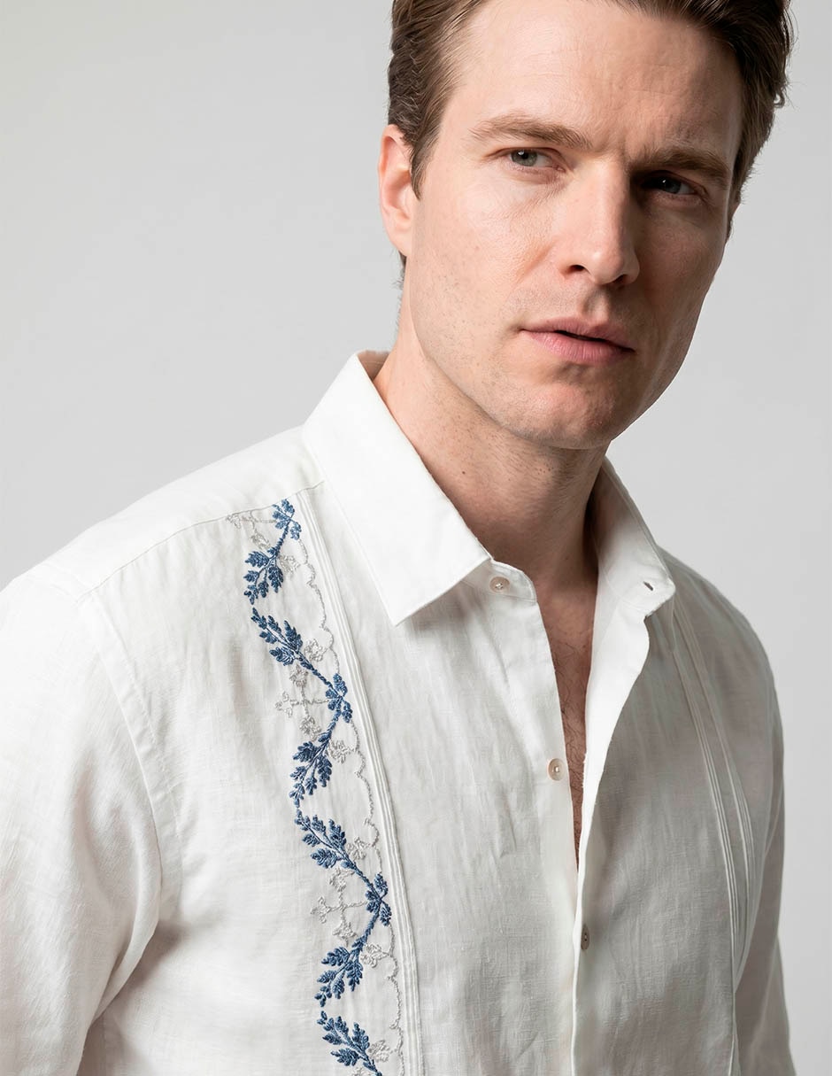 Guayabera manga larga para hombre 3