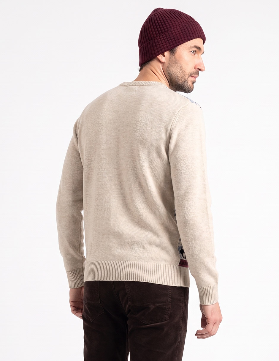 Suéter navideño cuello redondo para hombre 4