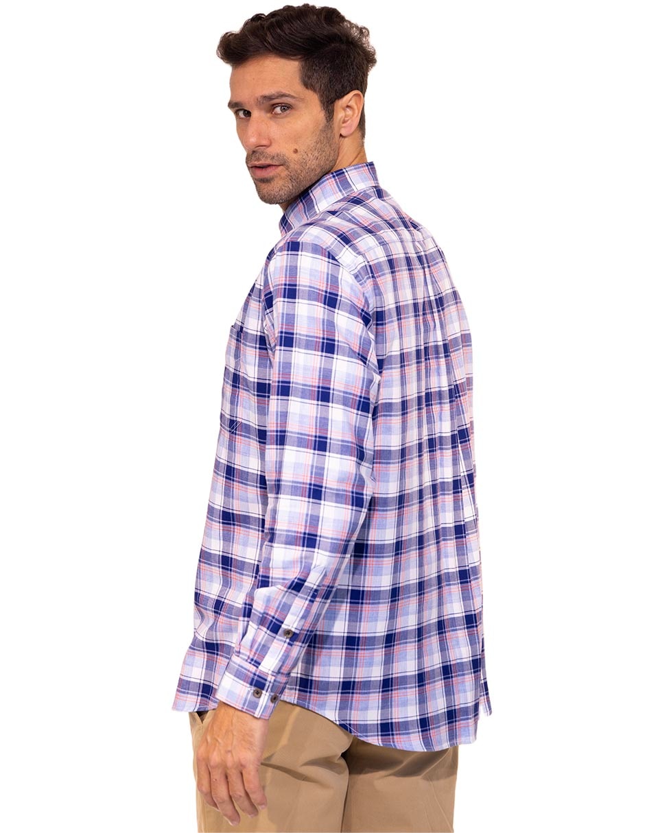 Camisa casual de algodón manga larga para hombre