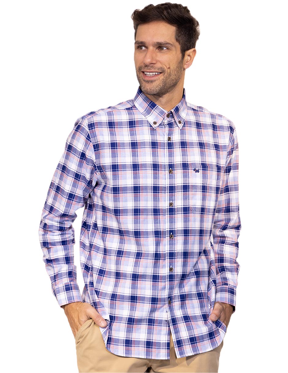 Camisa casual de algodón manga larga para hombre Camisa casual de algodón manga larga para hombre