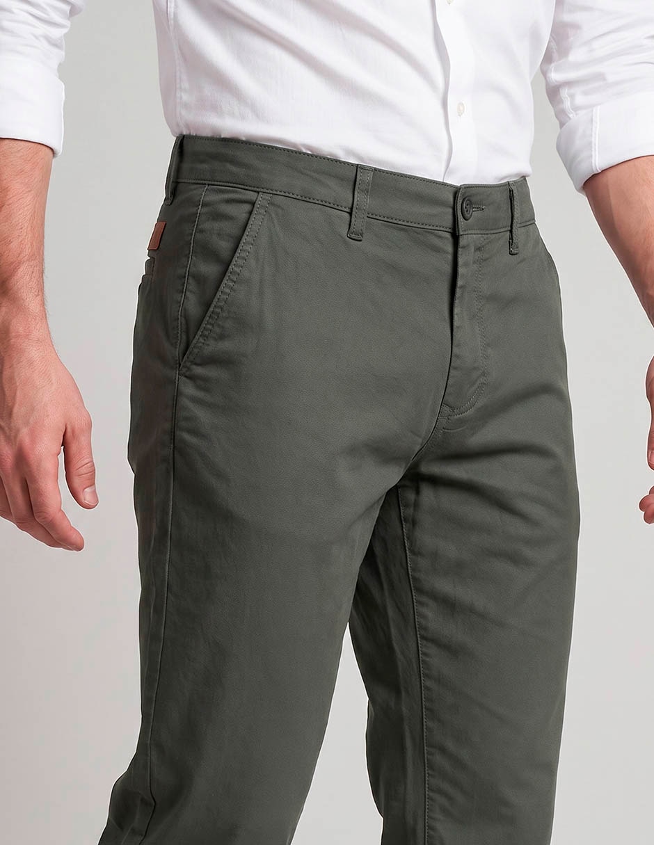 Pantalón Casual Chino Regular de Algodón y lino para hombre 3