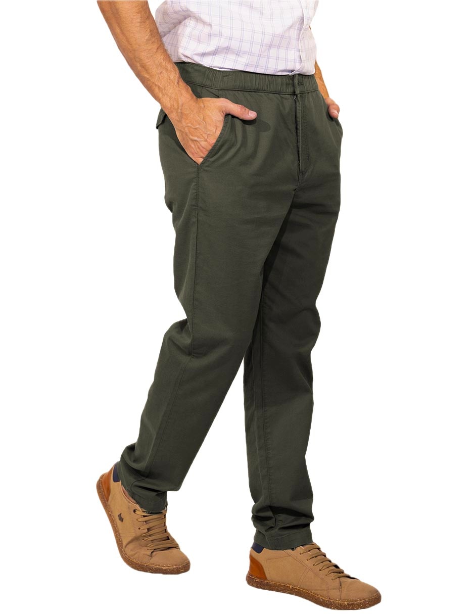 Pantalón Casual Chino Regular de Algodón y lino para hombre 4