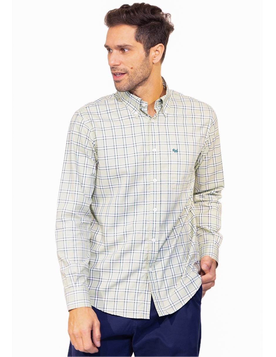 Camisa casual manga larga para hombre