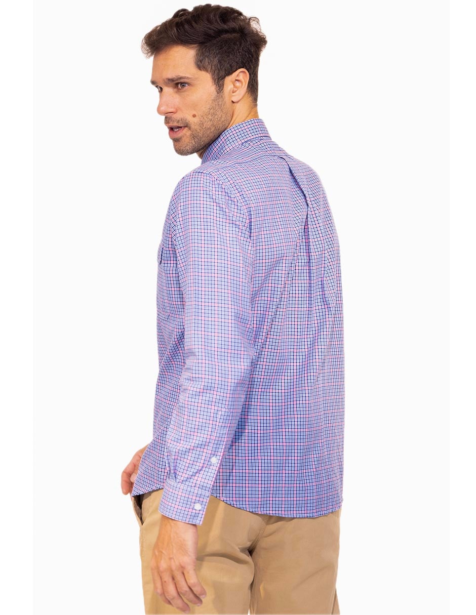 Camisa casual Ferrioni de algodón manga larga para hombre