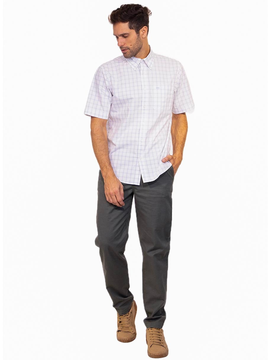Camisa casual de algodón manga Corta para hombre 4