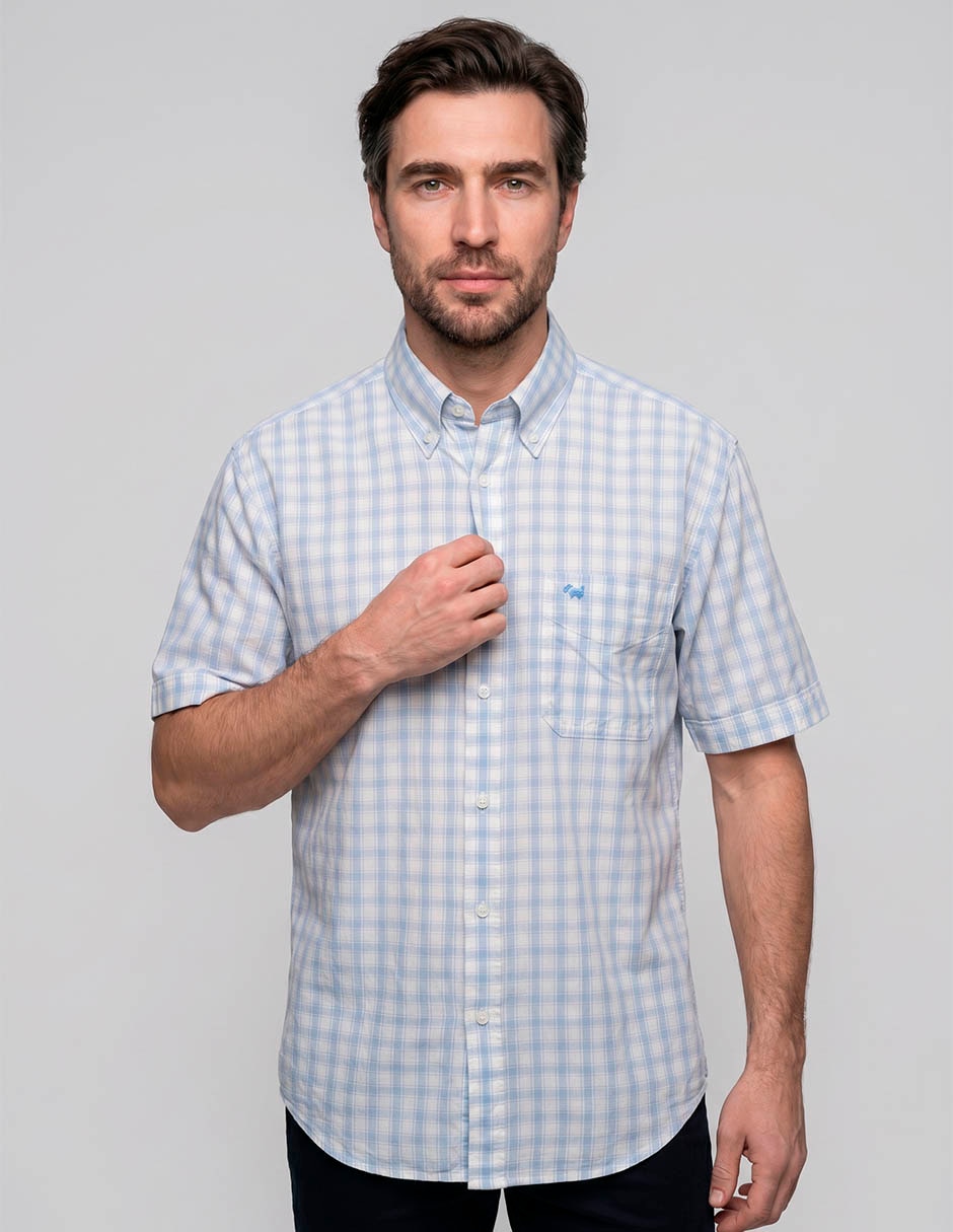 Camisa casual de algodón manga corta para hombre Camisa casual de algodón manga corta para hombre