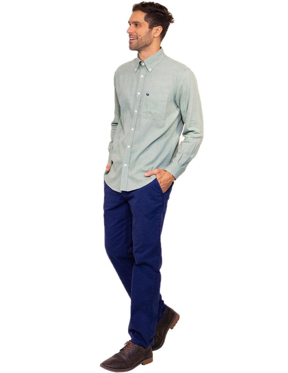 Camisa casual de algodón manga larga para hombre 2