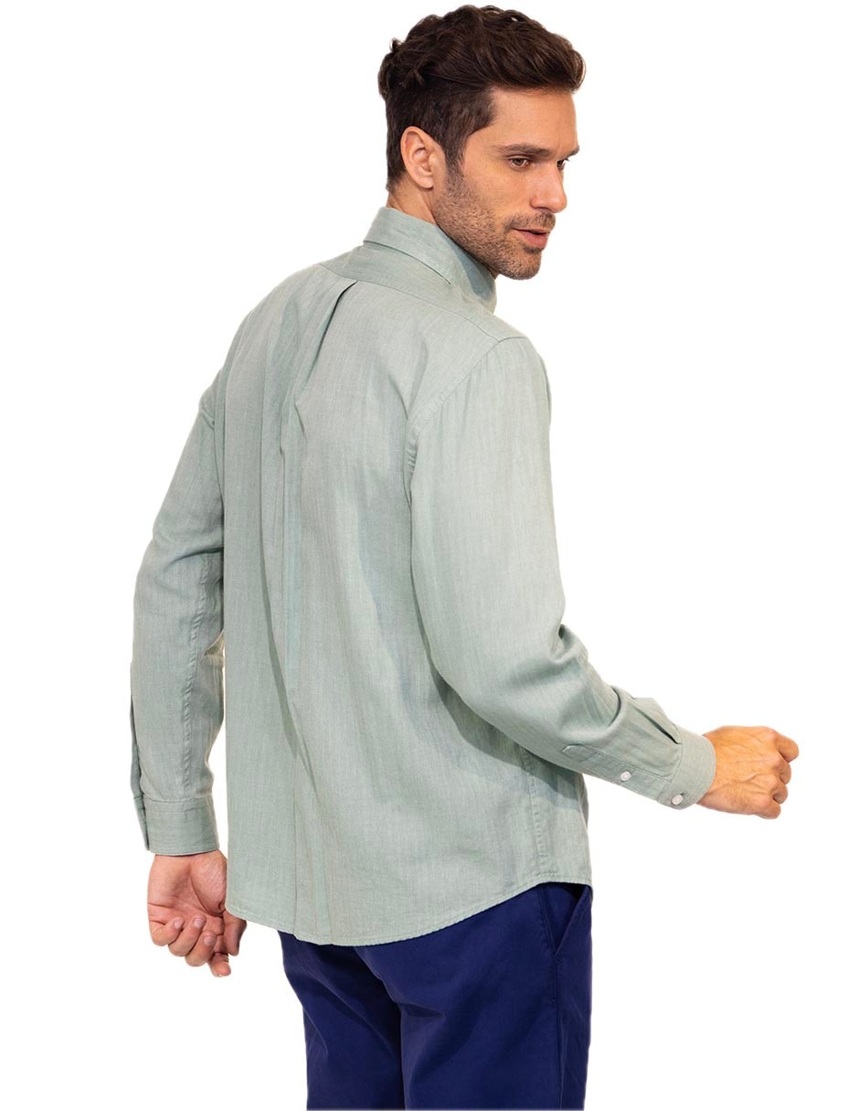 Camisa casual de algodón manga larga para hombre 4