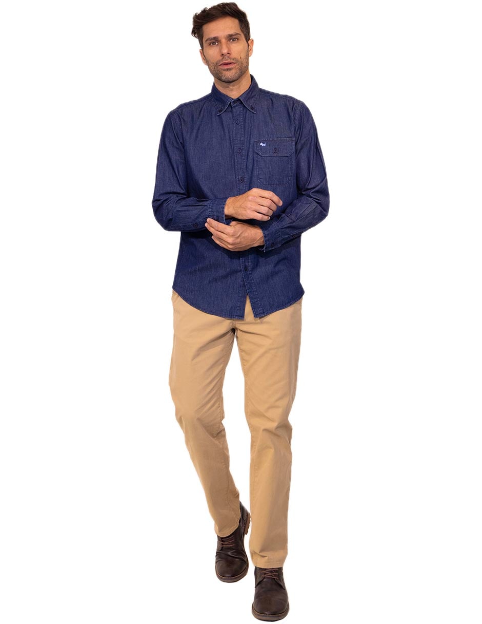 Camisa casual de algodón manga larga para hombre 2