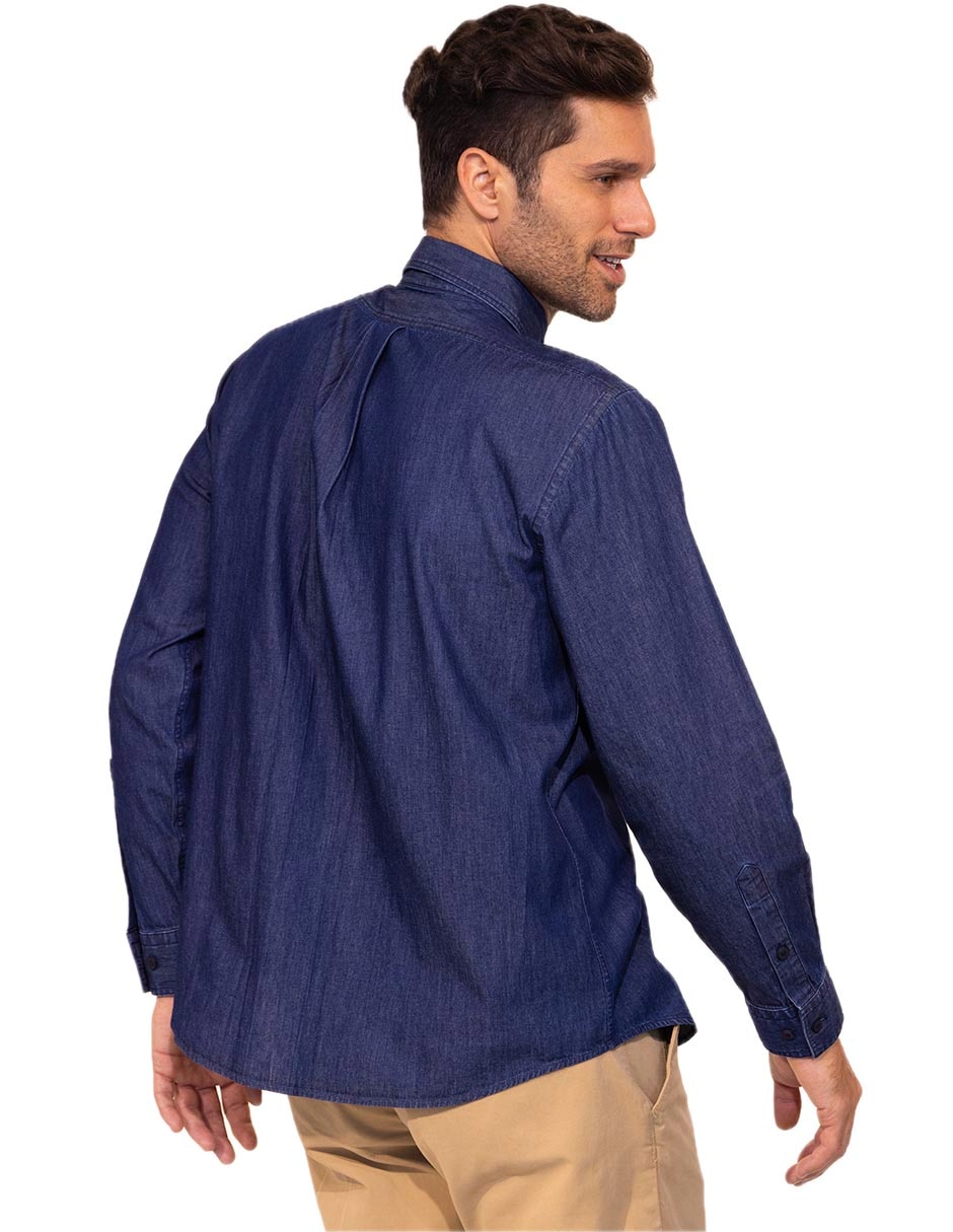 Camisa casual de algodón manga larga para hombre 4