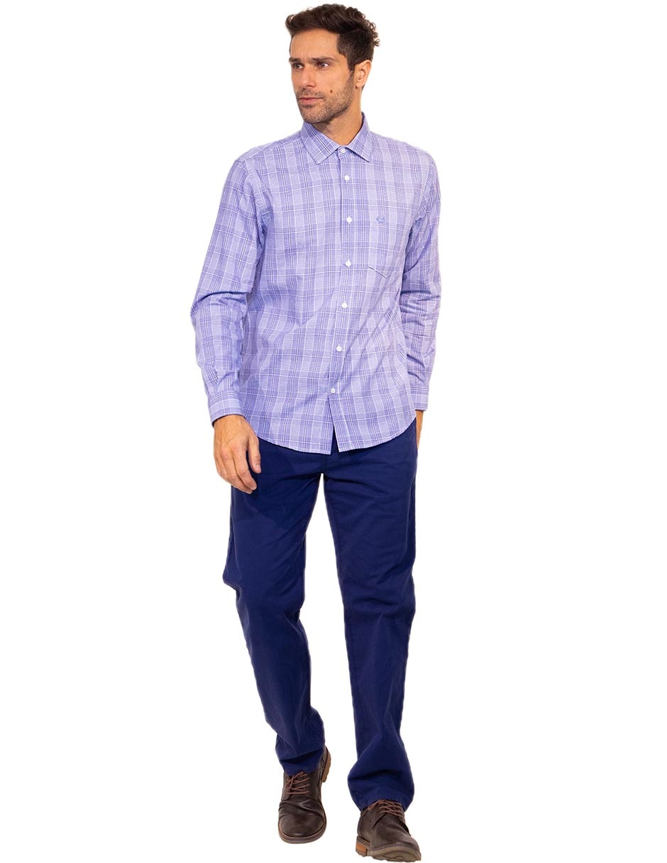 Camisa casual Ferrioni manga larga para hombre