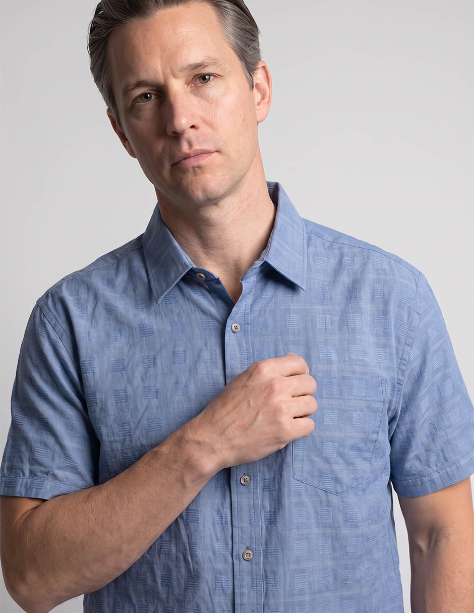 Camisa casual de algodón manga corta para hombre 3