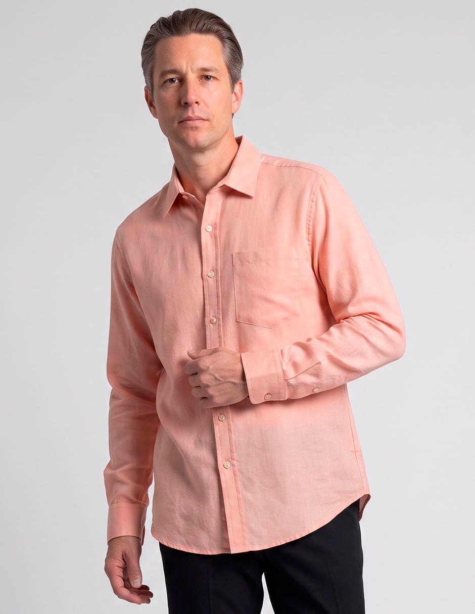 Camisa casual regent street de lino manga larga para hombre Camisa casual regent street de lino manga larga para hombre