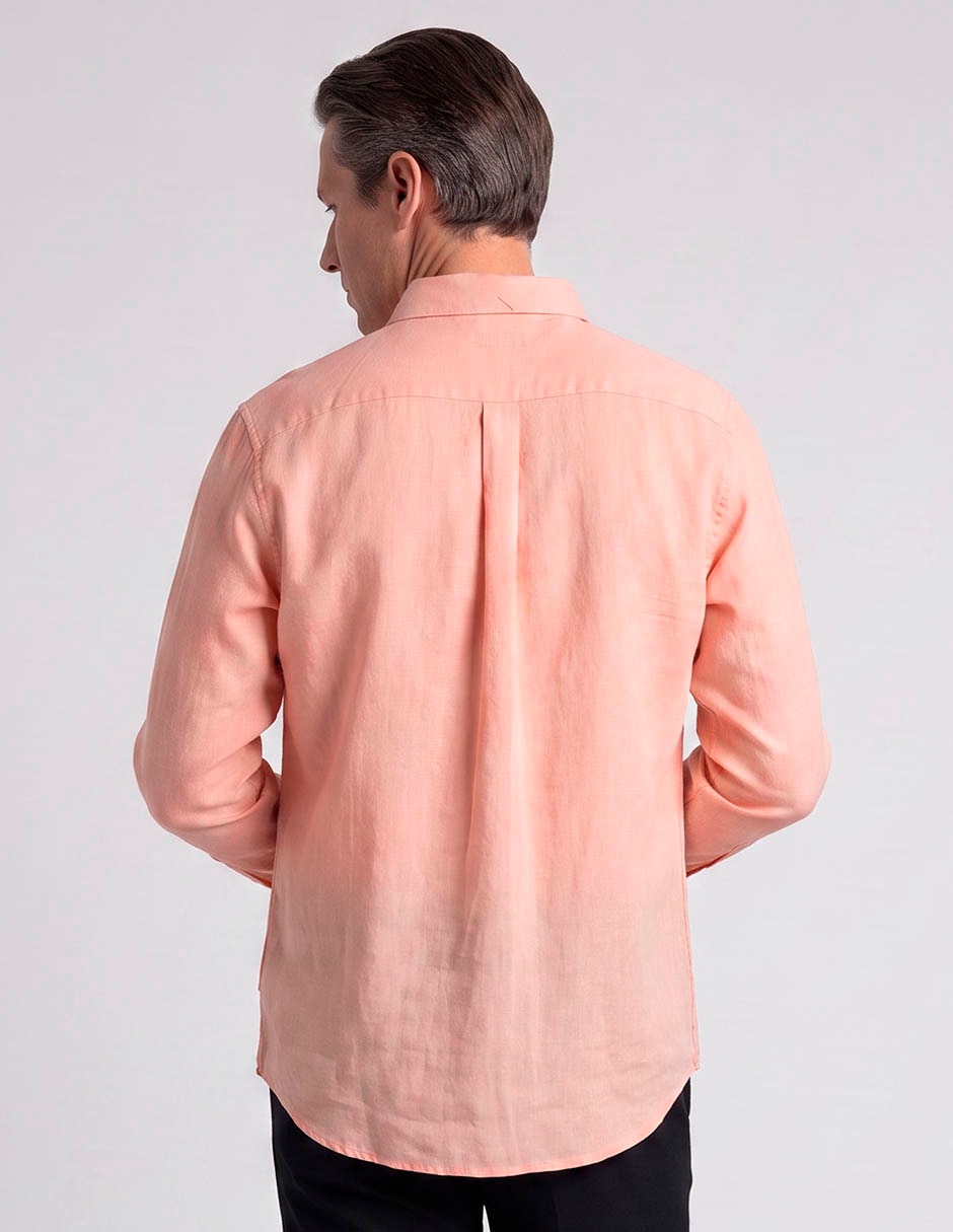 Camisa casual regent street de lino manga larga para hombre 2