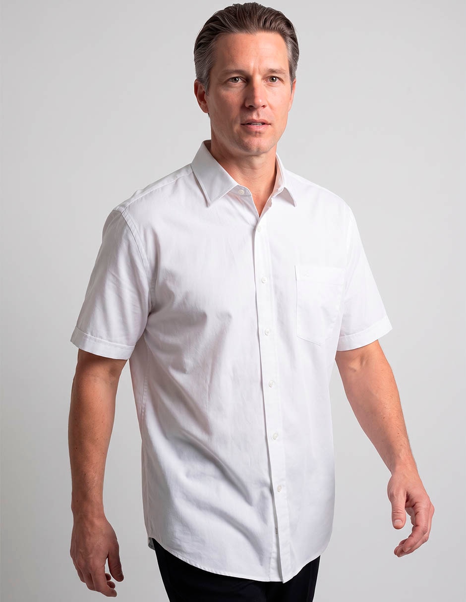 Camisa casual cavalitti de algodón manga corta para hombre