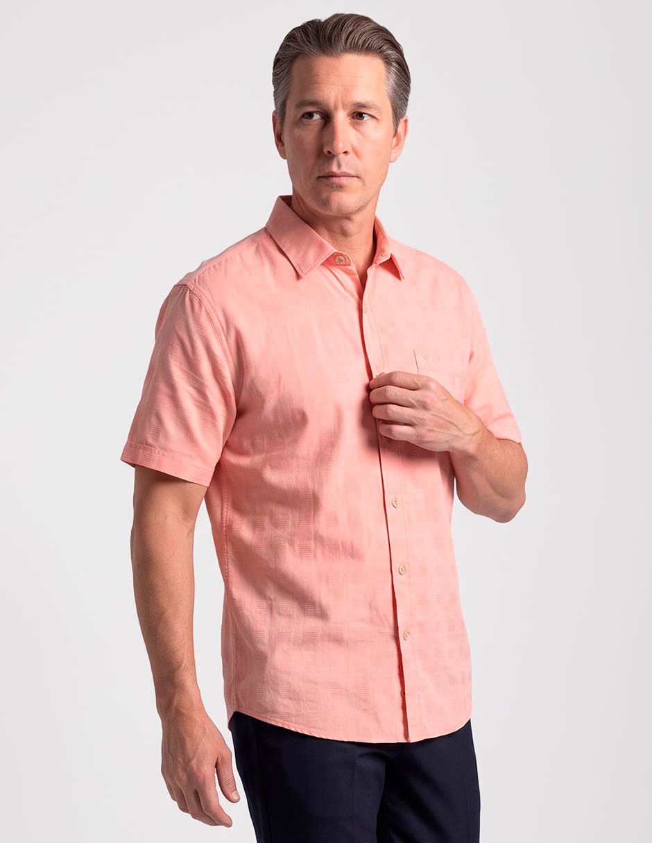 Camisa casual Cavalatti de algodón manga corta para hombre