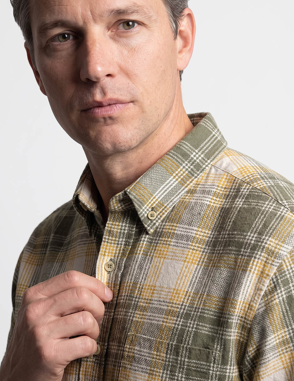Camisa casual de algodón manga corta para hombre 3