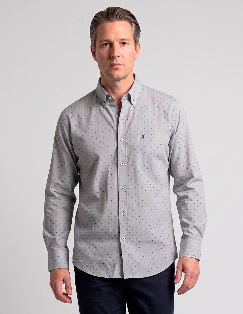 Camisa casual de algodón manga larga para hombre Camisa casual de algodón manga larga para hombre