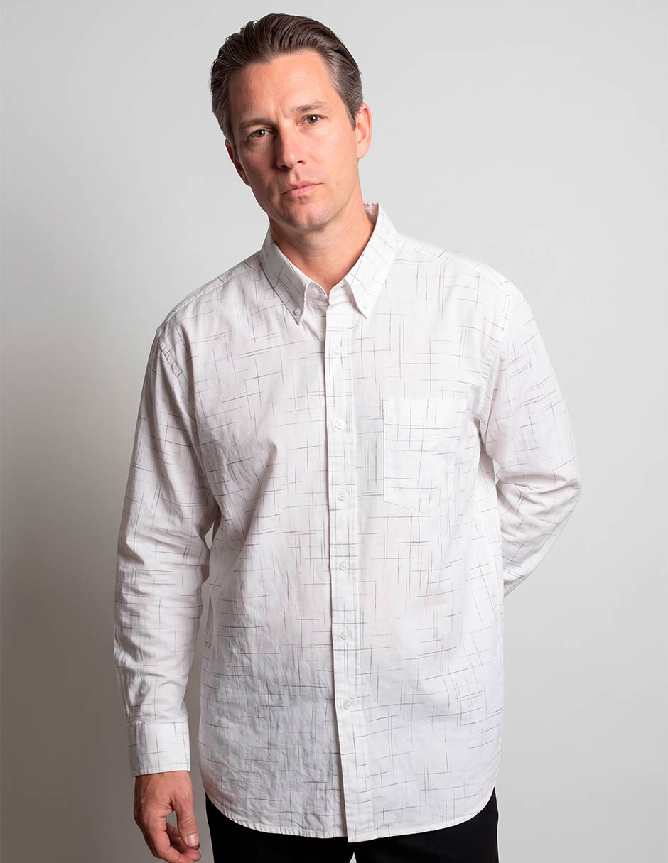 Camisa casual cavalitti de algodón manga larga para hombre