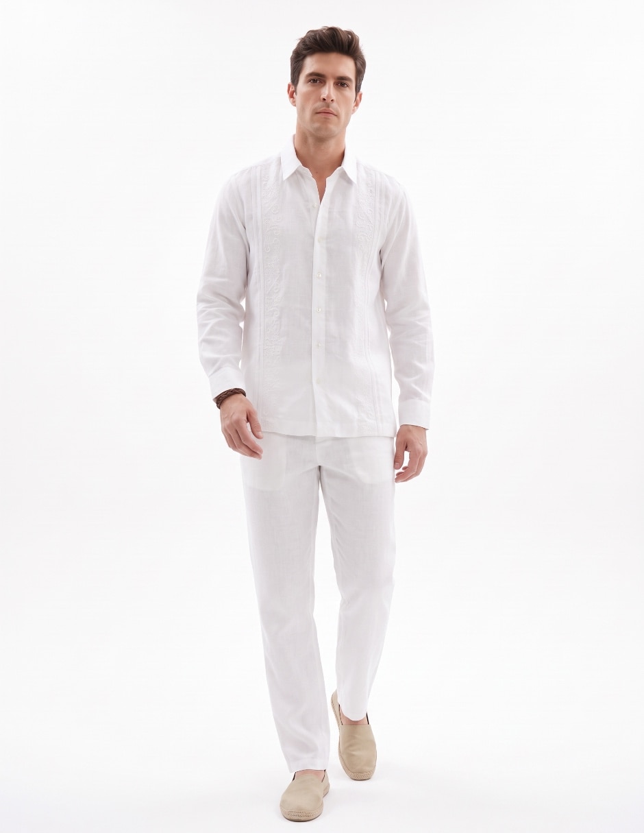 Guayabera manga larga para hombre 3