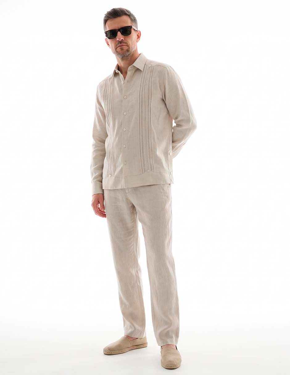 Guayabera manga larga para hombre 3