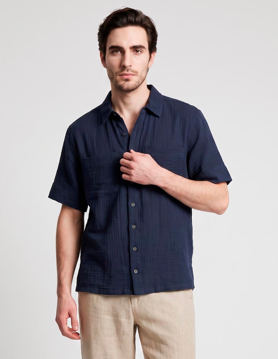 Camisa de vestir manga corta para hombre