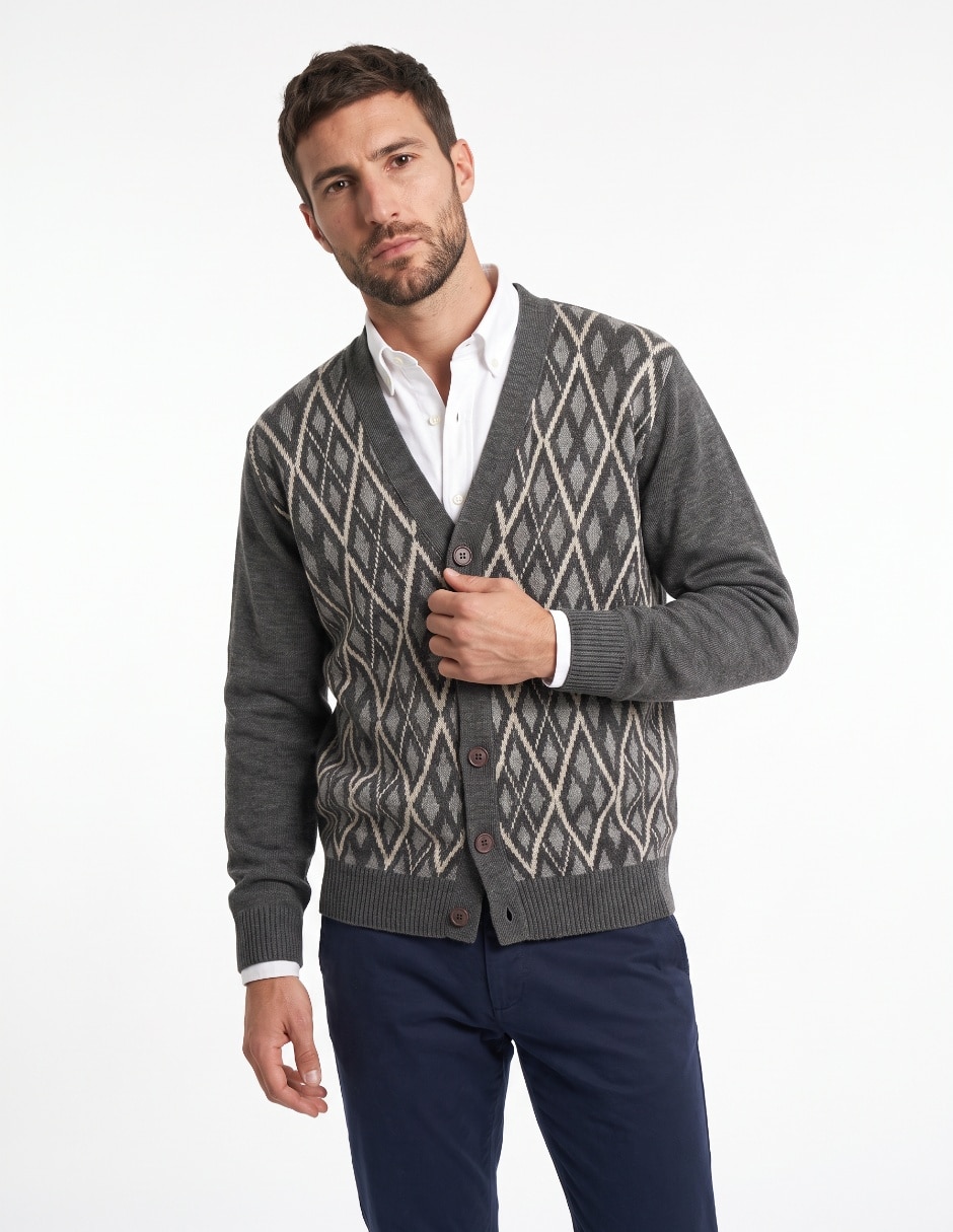 Suéter cuello v para hombre