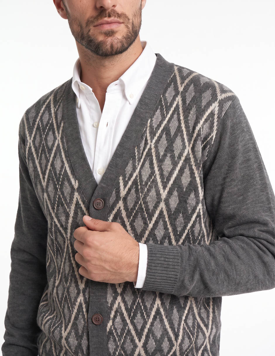 Suéter cuello v para hombre 3