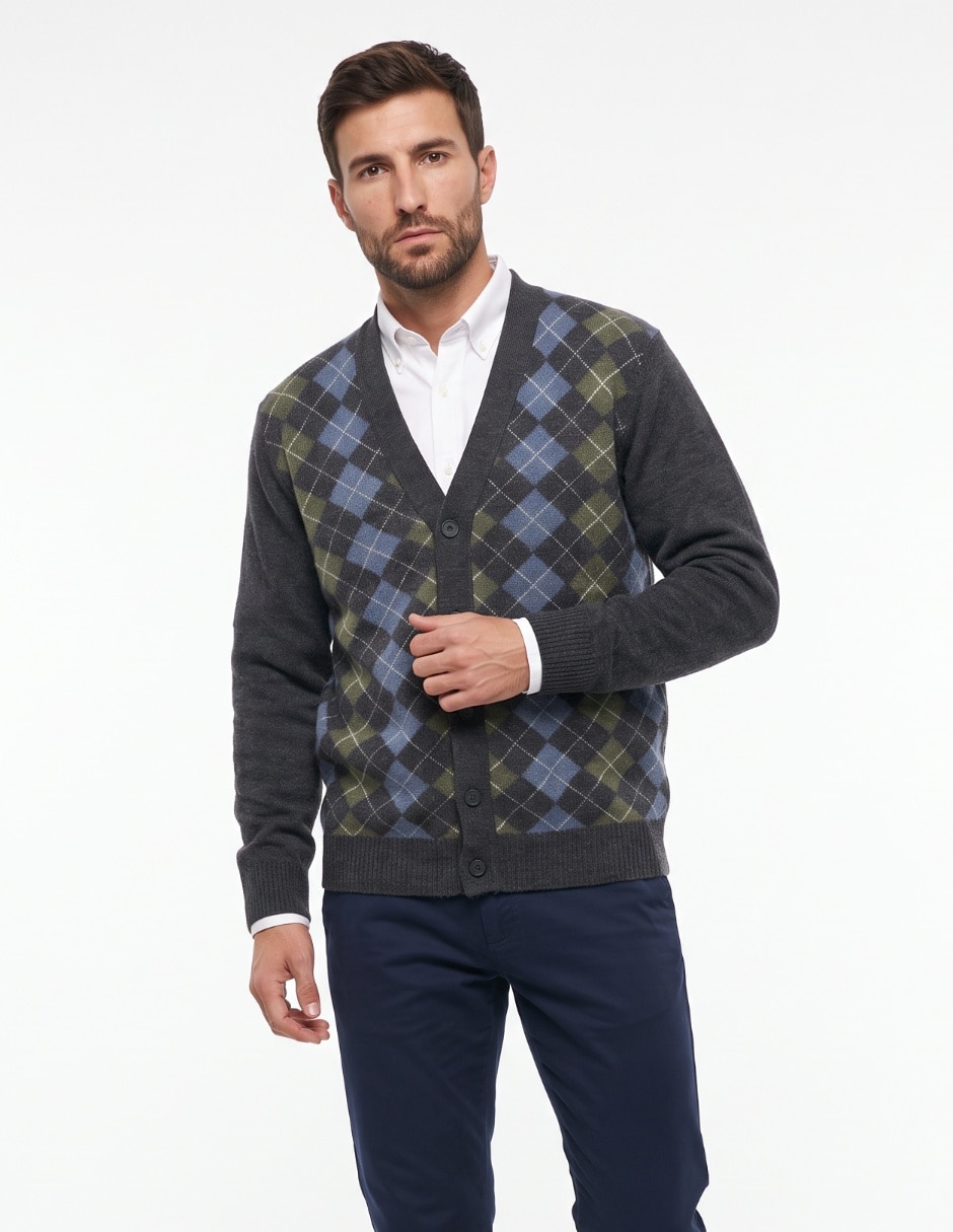 Suéter cuello v para hombre