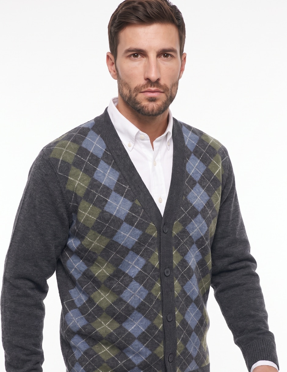 Suéter cuello v para hombre 3