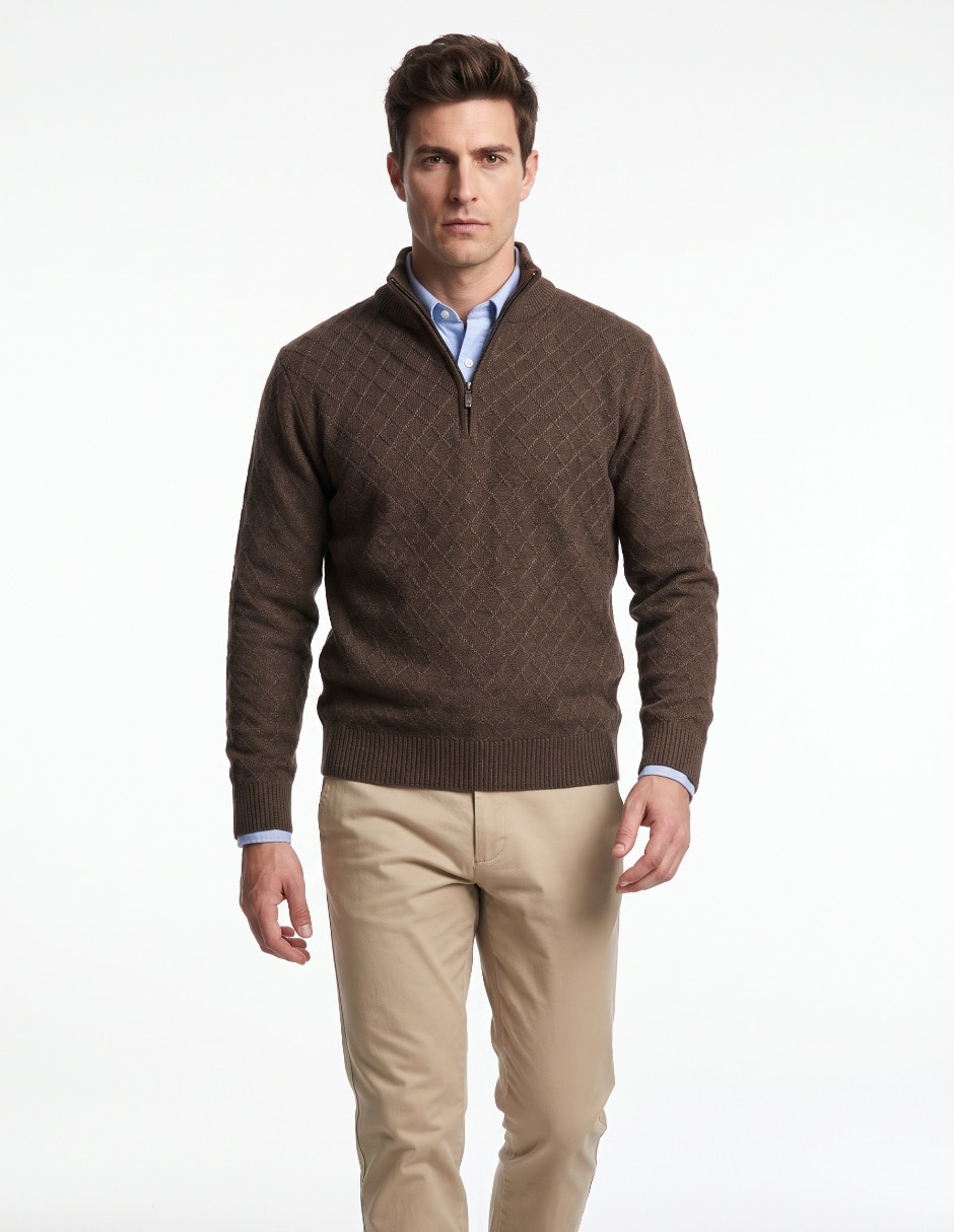 Suéter cuello con cierre para hombre Suéter cuello con cierre para hombre