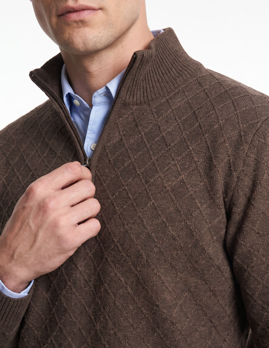 Suéter cuello con cierre para hombre 4