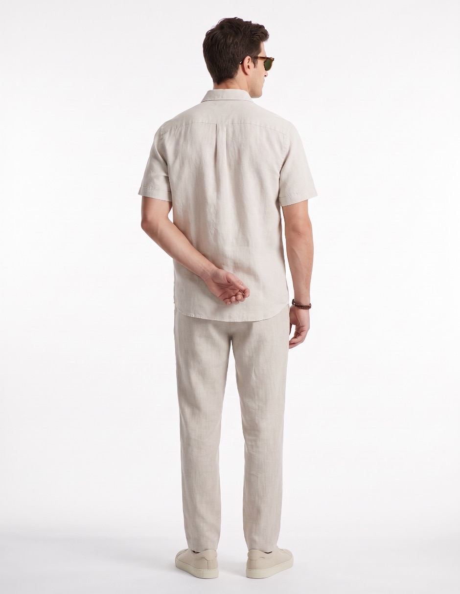 Camisa/Sobrecamisa Casual de (si aplica) Algodón y lino manga Corta para hombre 2