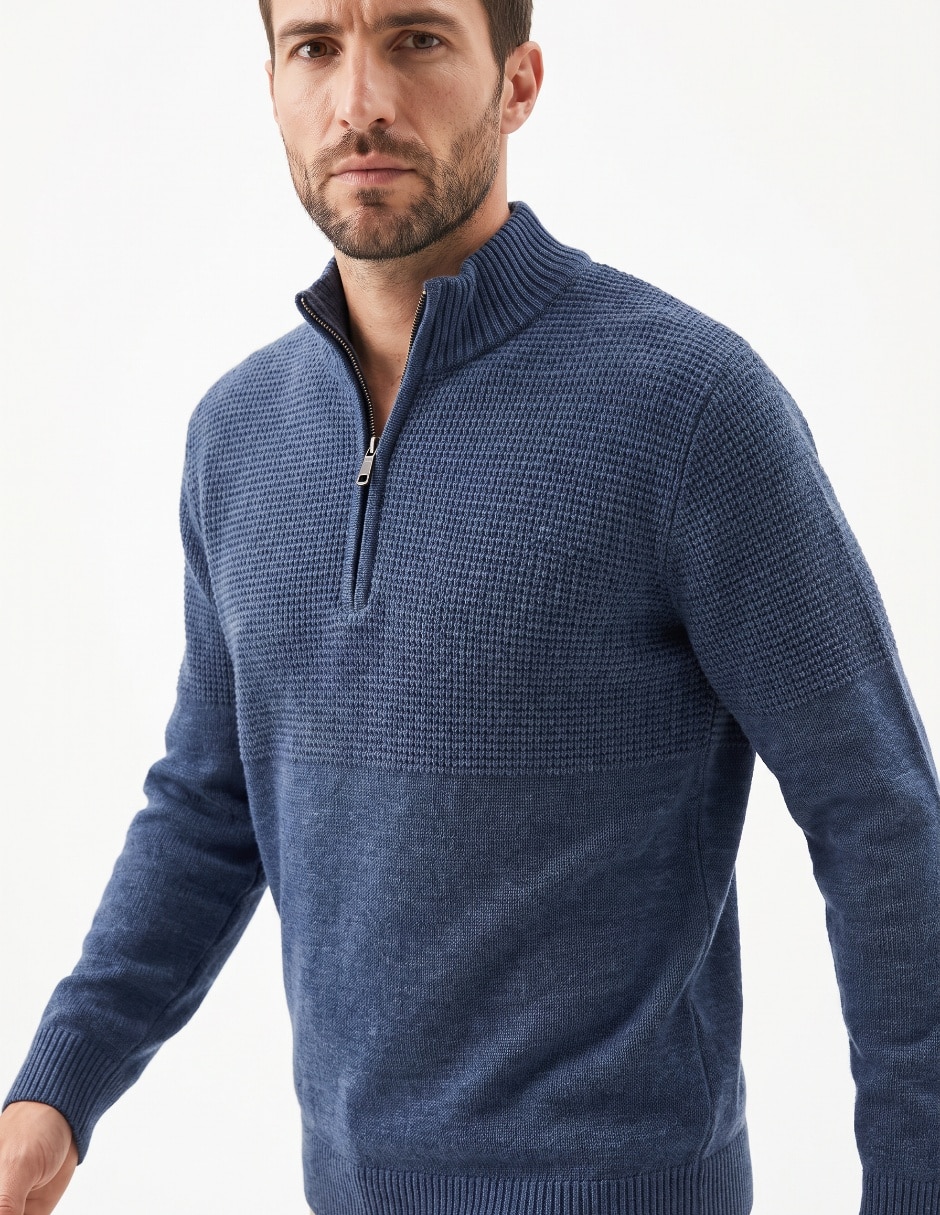 Suéter cuello con cierre para hombre 3
