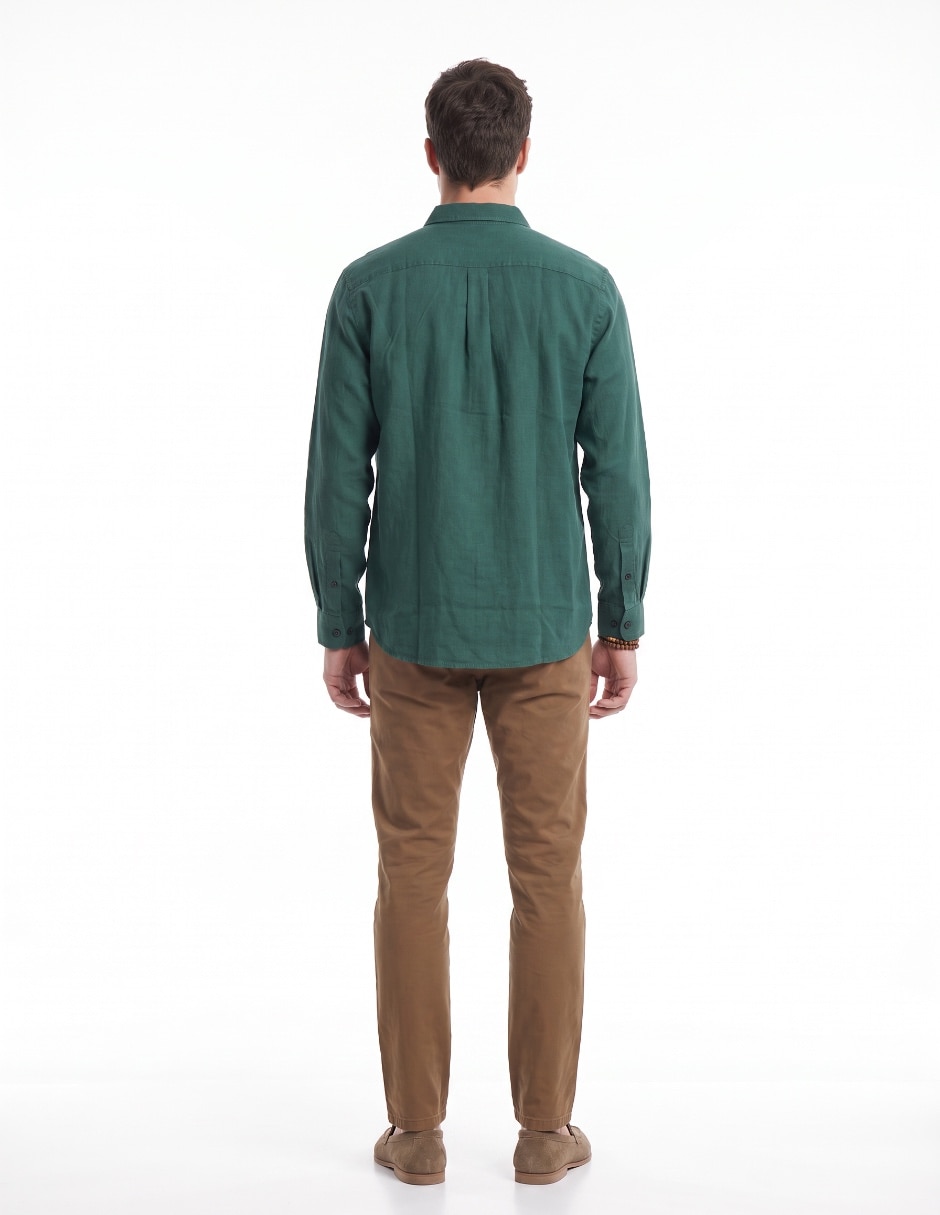 Camisa/Sobrecamisa Casual de (si aplica) Algodón y lino manga Larga para hombre 2