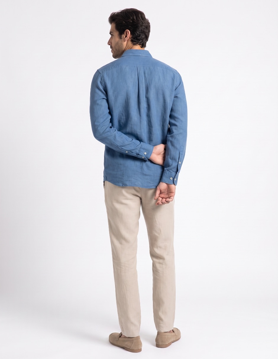 Camisa casual manga larga para hombre 2