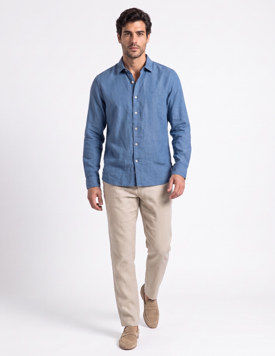 Camisa casual manga larga para hombre 3