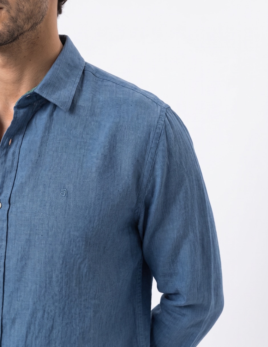 Camisa casual manga larga para hombre 4