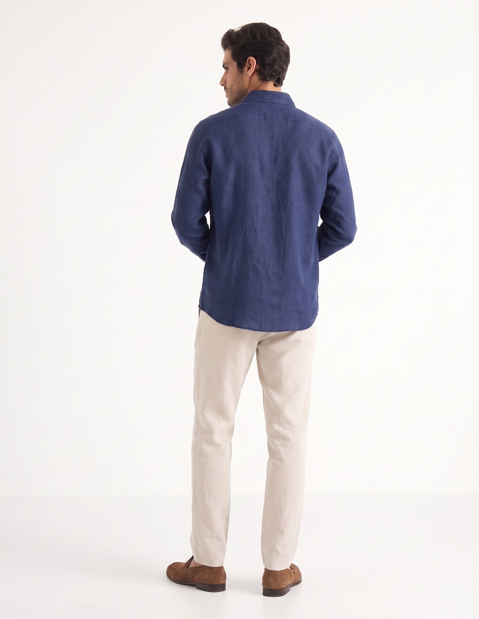 Camisa de vestir de lino para hombre 2