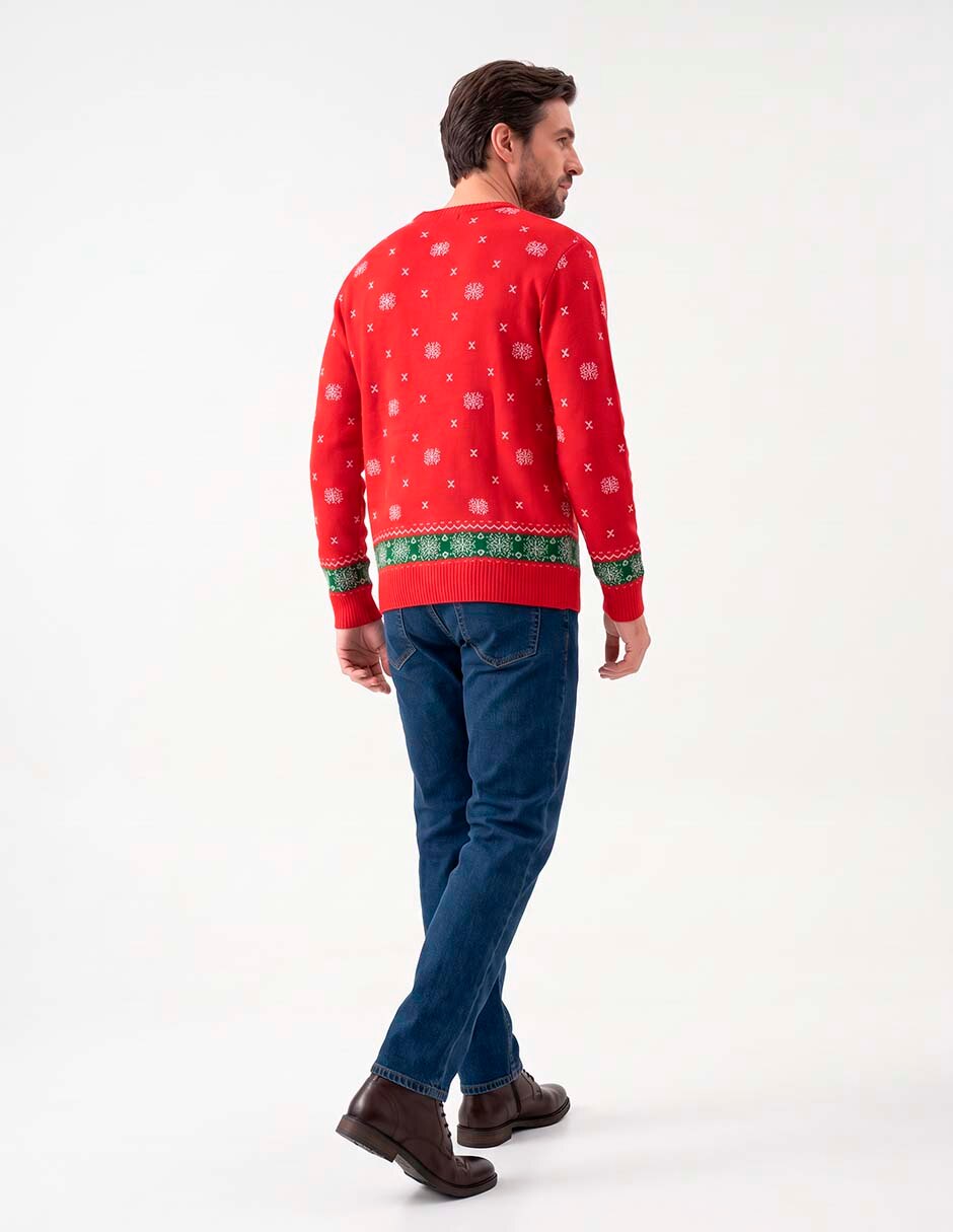 Suéter navideño cuello redondo para hombre 4