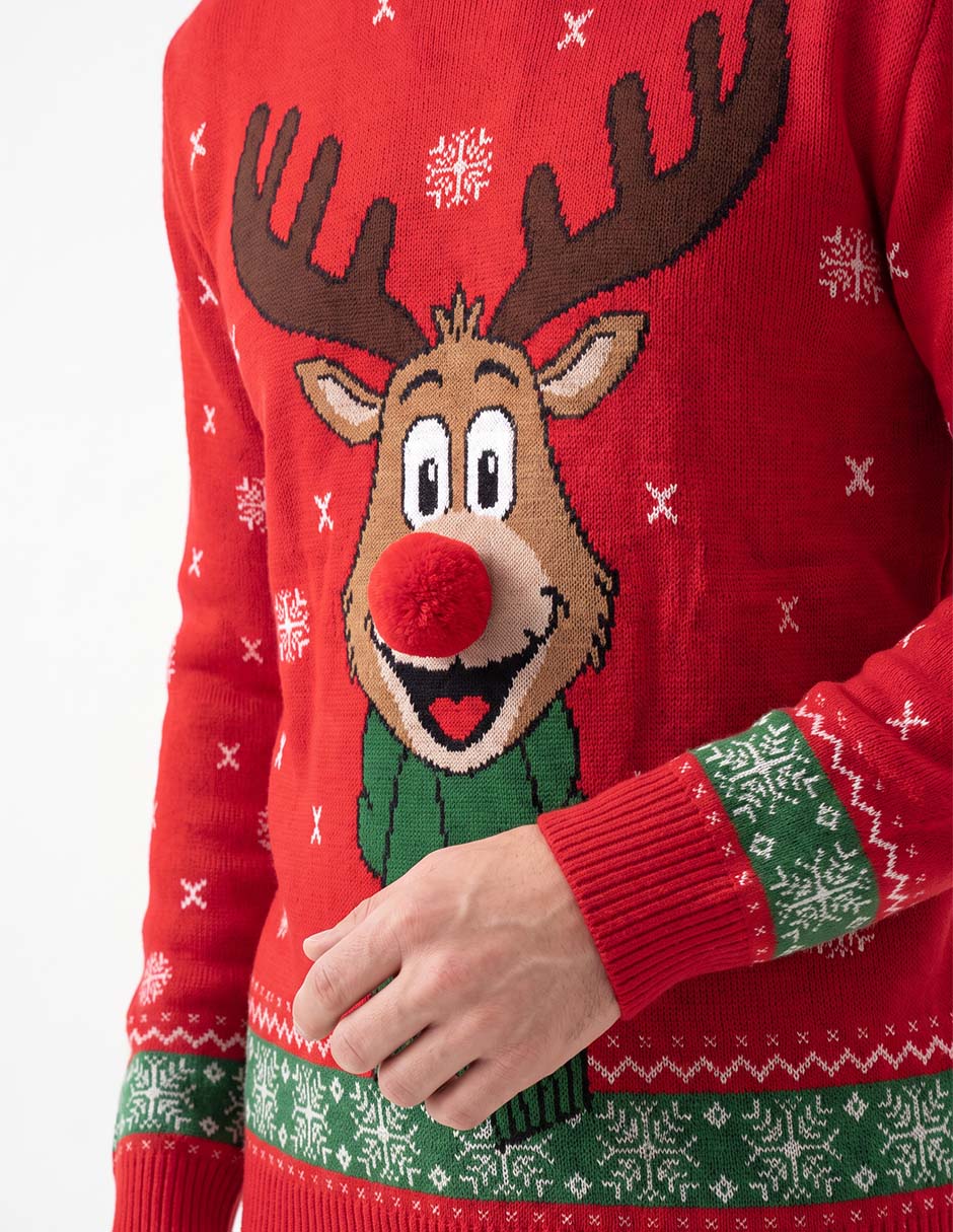 Suéter navideño cuello redondo para hombre 2
