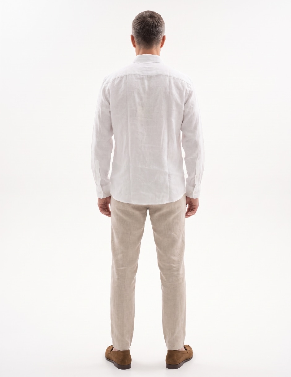 Camisa de vestir de lino para hombre 2