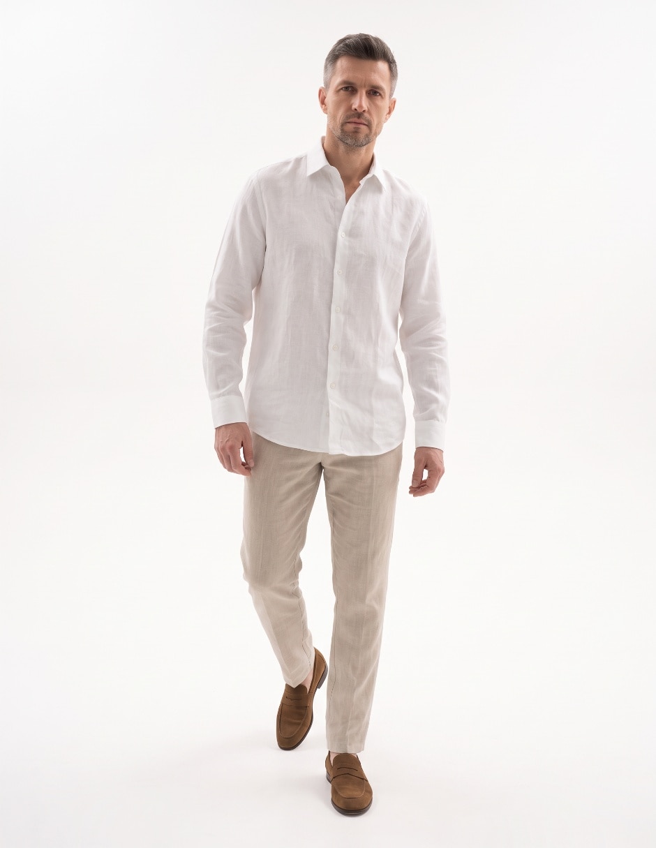 Camisa de vestir de lino para hombre 3